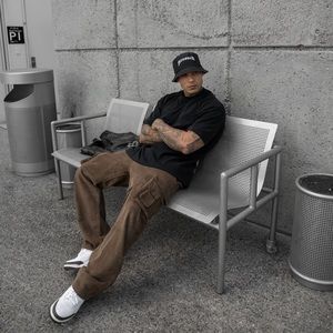 Relaxed Fit Multi Pocket Cord Cargo Trouser